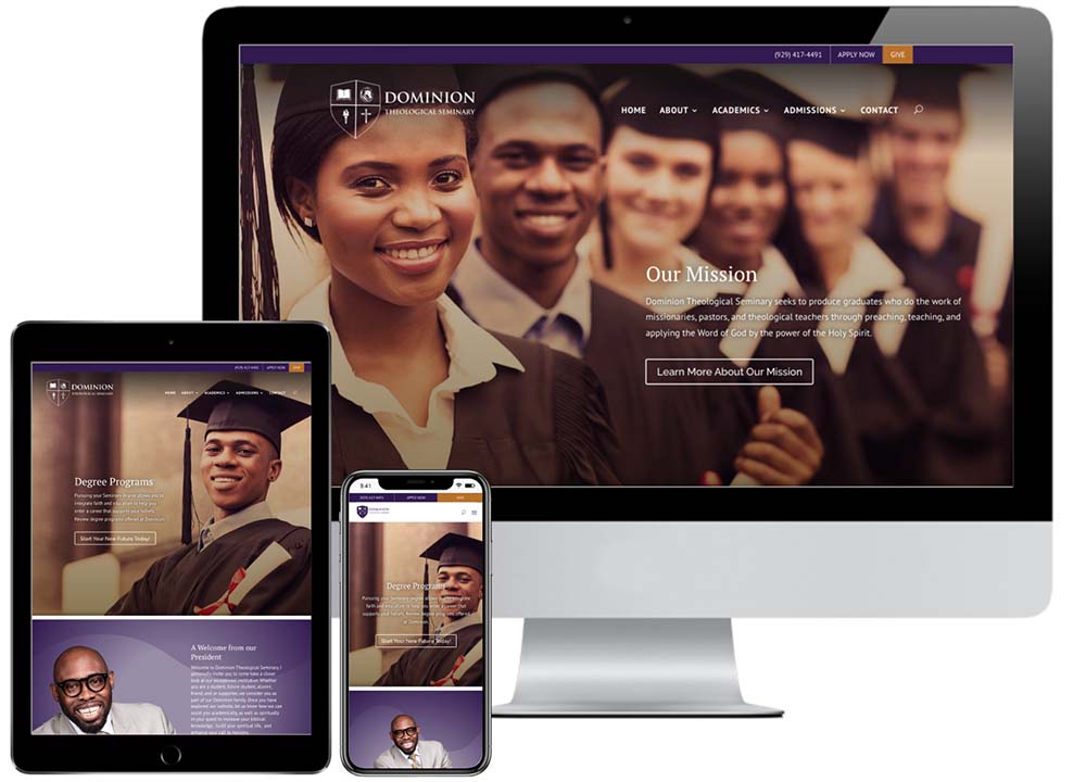 Dominion Theological Seminary - JF Designs Web Design Work Portfolio