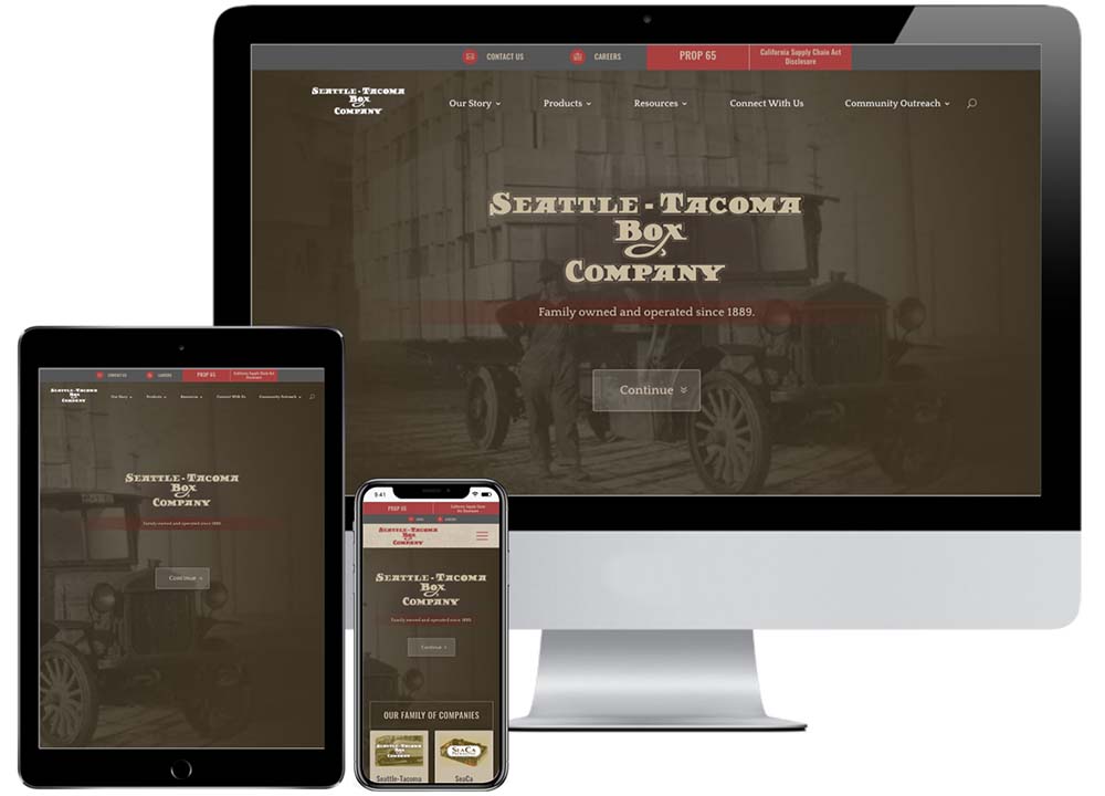 Seattle Tacoma Box Company - JF Designs Web Design Work Portfolio