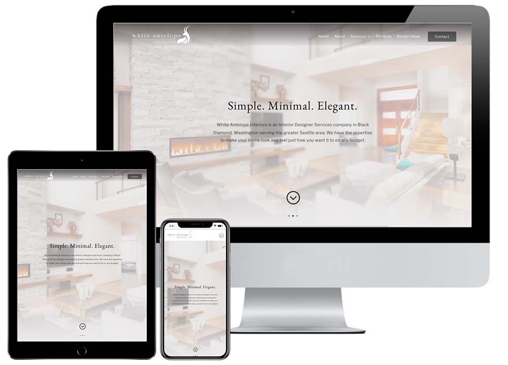 White Antelope Interiors - JF Designs Web Design Work Portfolio